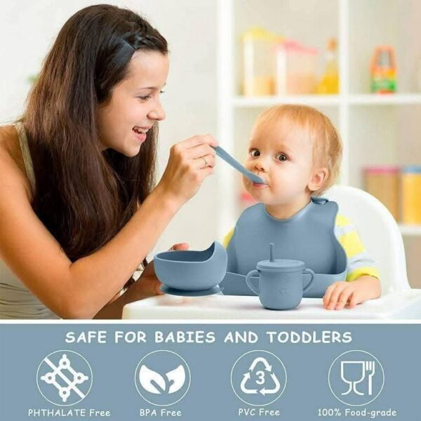 Premium Quality Silicone Baby Feeding set (6 pis)